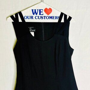 Carole Little Black Maxi Dress Size 8 Lined Formal Evening Cocktail Made in USA